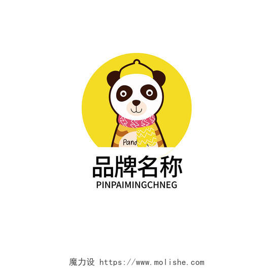 熊猫动物标志logo模板设计动物logo